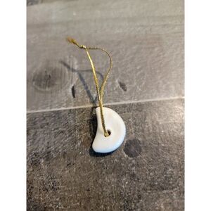 Moon crest half ceramic white mini ornament xmas